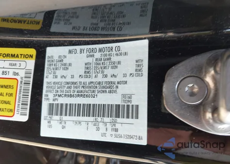 2024 Ford Bronco Sport Big Bend from USA, damaged, VIN 3FMCR9B63RRE60321